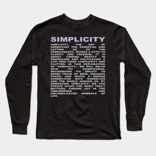 simplicity Long Sleeve T-Shirt